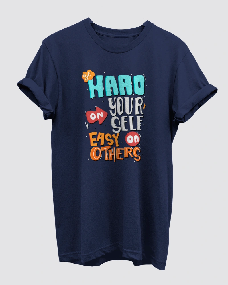 Be Hard Navy Blue T-Shirt for Men Be Hard Navy Blue T-Shirt for Men