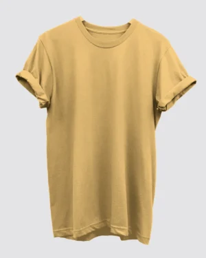 Beige Plain T-Shirt for Men