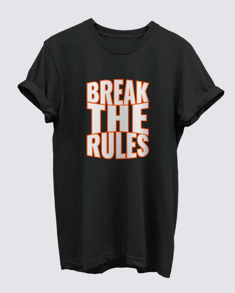 Break The Rules Black T-Shirt for Men Break The Rules Black T-Shirt for Men