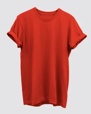 Brick Red Plain T-Shirt for Men