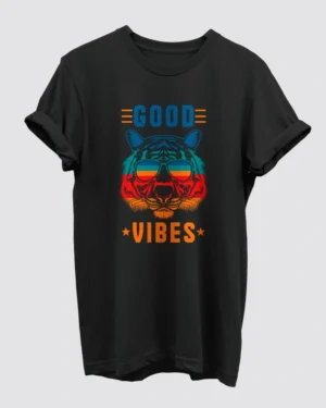 Good Vibes Tiger Black T-Shirt for Men