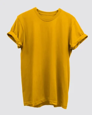 Mustard Yellow Plain T-Shirt for Men