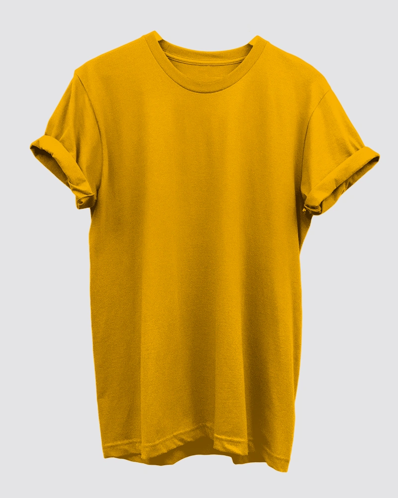 Mustard Yellow Plain T-Shirt for Men Mustard Yellow Plain T-Shirt for Men