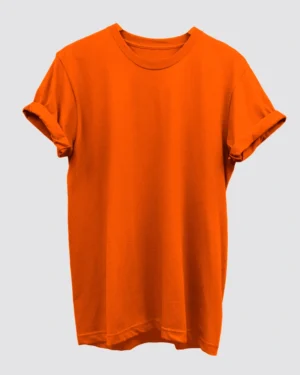 Orange Plain T-Shirt for Men
